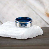Fan Frenzy Gifts BYU Cougars Officially Licensed Astro Stainless Steel Ring Size 8